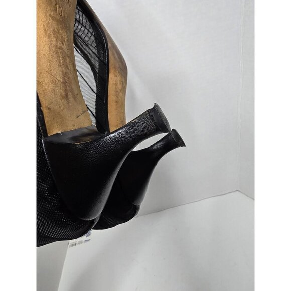 Vintage 80s 90s Black Mesh Prevata Pump High Heels Size 10 - Picture 13 of 16